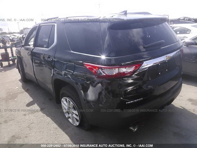 1GNERGKW4JJ234750 - 2018 CHEVROLET TRAVERSE LT BLACK photo 3