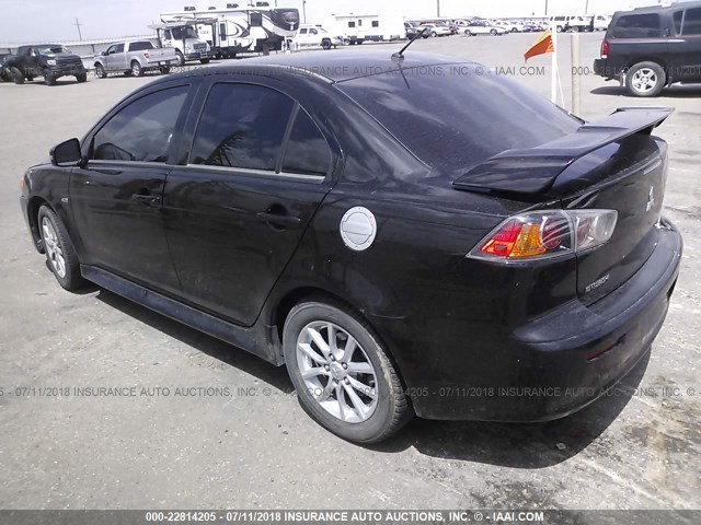 JA32U2FU0GU010077 - 2016 MITSUBISHI LANCER ES BLACK photo 3