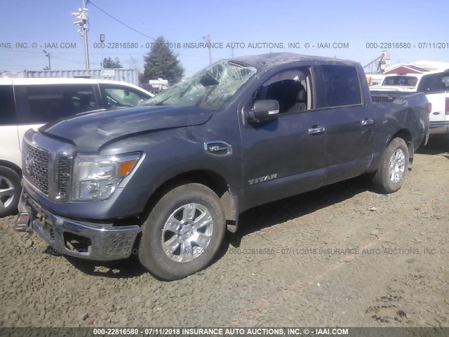 1N6AA1EJ5HN560391 - 2017 NISSAN TITAN S GRAY photo 2