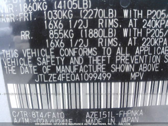 JTLZE4FE0A1099499 - 2010 TOYOTA SCION XB Сұр фото 9