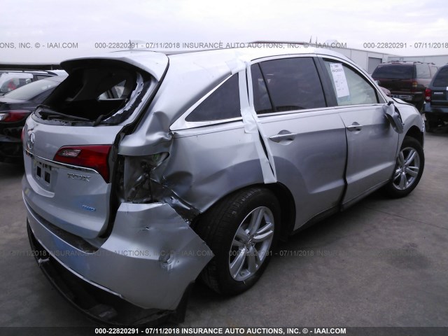 5J8TB4H58DL016435 - 2013 ACURA RDX TECHNOLOGY SILVER photo 4