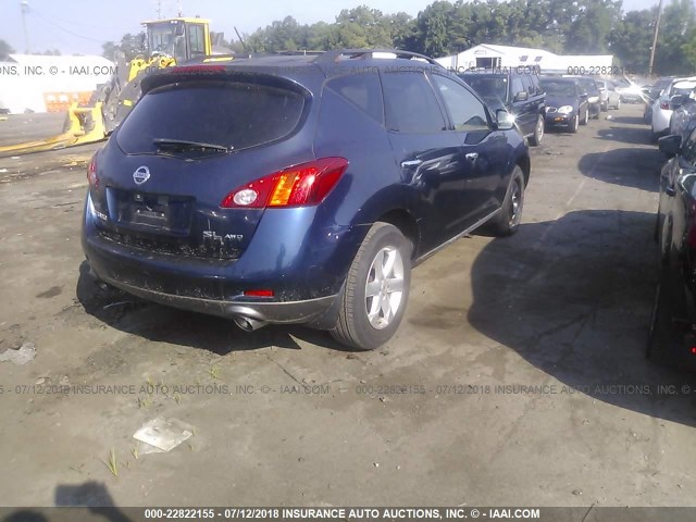 JN8AZ18W99W133377 - 2009 NISSAN MURANO S/SL/LE BLUE photo 4