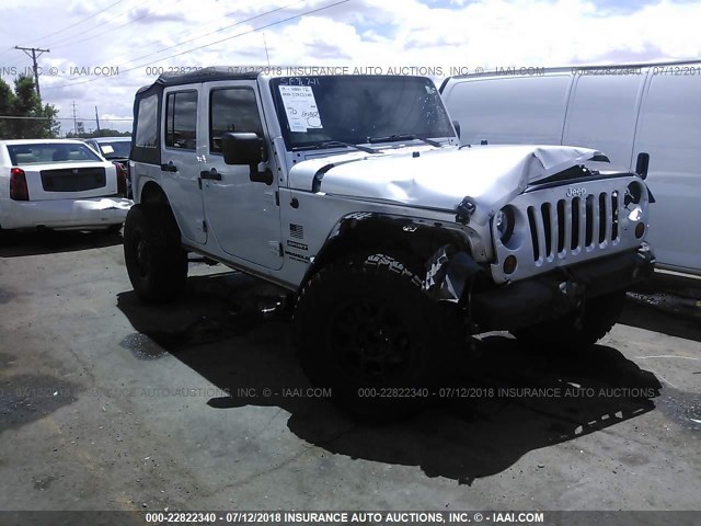 1J4BA3H13AL152627 - 2010 JEEP WRANGLER UNLIMITE SPORT SILVER photo 1