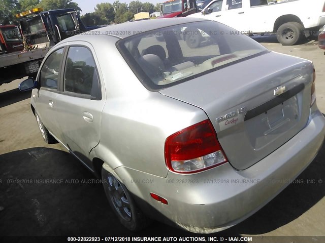 KL1TD52625B406686 - 2005 CHEVROLET AVEO LS SILVER photo 3