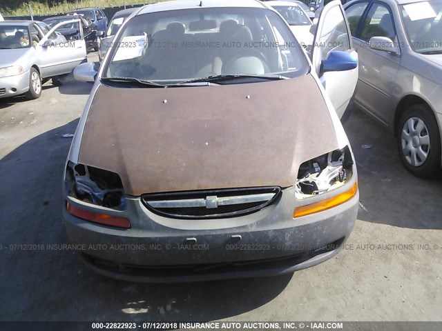 KL1TD52625B406686 - 2005 CHEVROLET AVEO LS SILVER photo 6