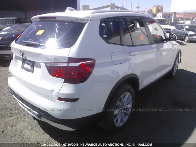 5UXWZ7C31H0V86801 - 2017 BMW X3 SDRIVE28I WHITE photo 4