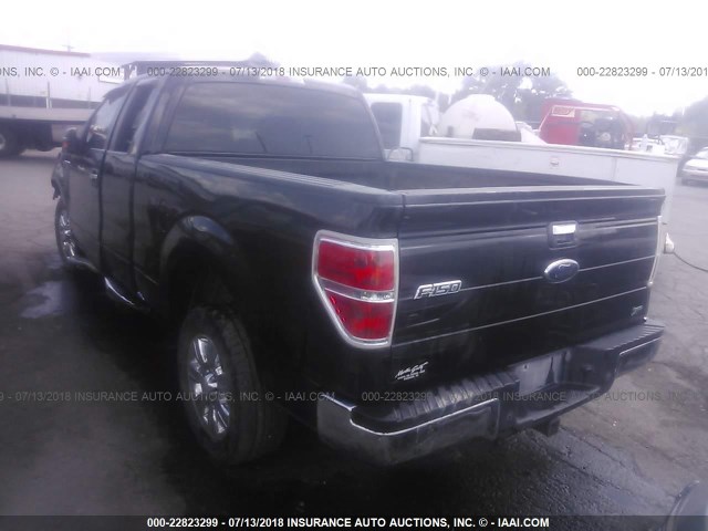 1FTFX1CV2AKE49995 - 2010 FORD F150 SUPER CAB BLACK photo 3