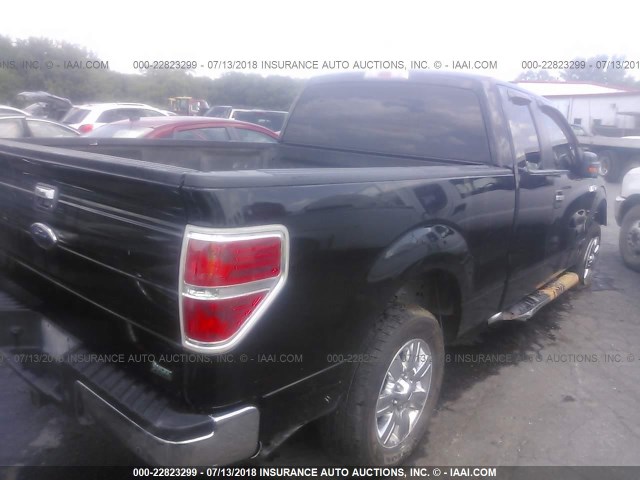 1FTFX1CV2AKE49995 - 2010 FORD F150 SUPER CAB BLACK photo 4