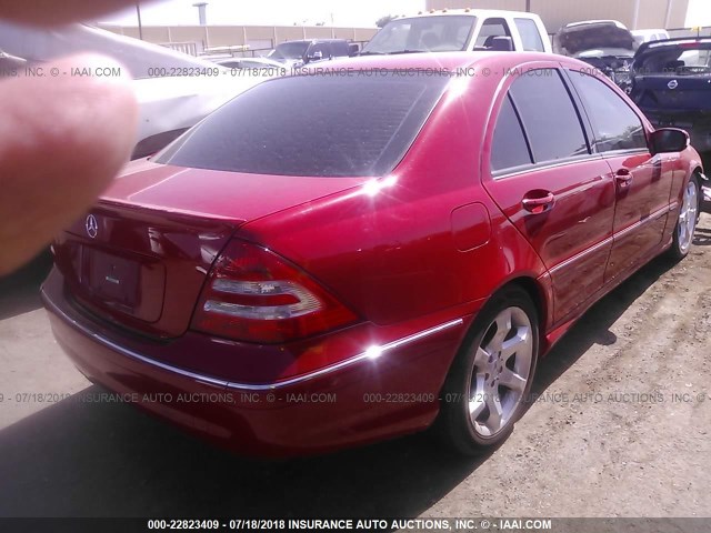 WDBRF52H37A941855 - 2007 MERCEDES-BENZ C 230 RED photo 4