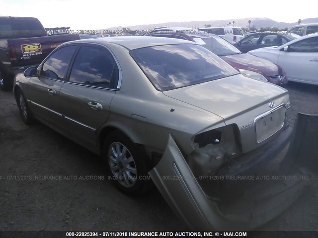 KMHWF35H62A570439 - 2002 HYUNDAI SONATA GLS/LX GOLD photo 3