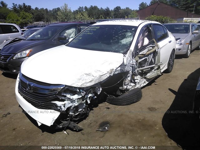 1HGCR2F53GA026132 - 2016 HONDA ACCORD WHITE photo 2