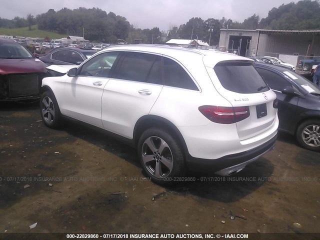 WDC0G4KB8JV019329 - 2018 MERCEDES-BENZ GLC 300 4MATIC WHITE photo 3