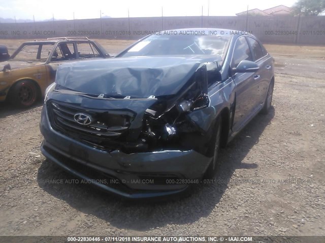 5NPE34AF3GH433977 - 2016 HYUNDAI SONATA SPORT/LIMITED BLUE photo 2