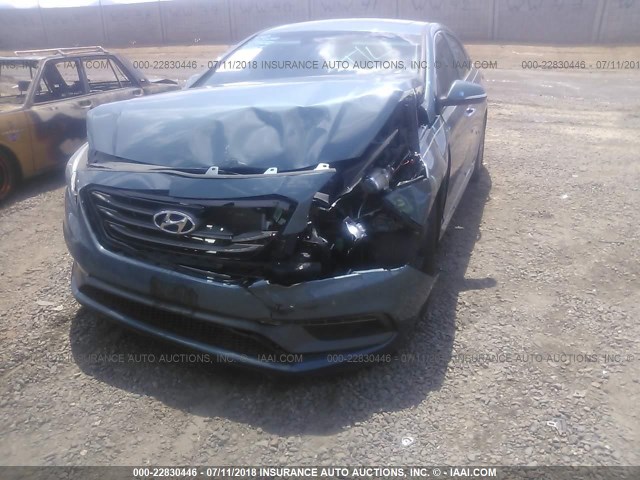 5NPE34AF3GH433977 - 2016 HYUNDAI SONATA SPORT/LIMITED BLUE photo 6