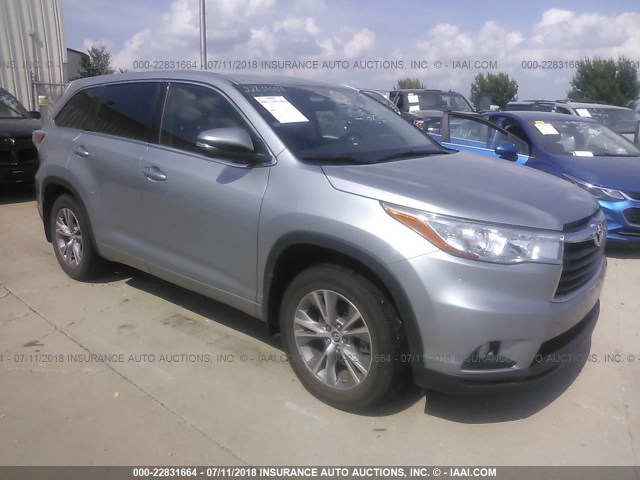 5TDBKRFH6GS253948 - 2016 TOYOTA HIGHLANDER LE/LE PLUS SILVER photo 1