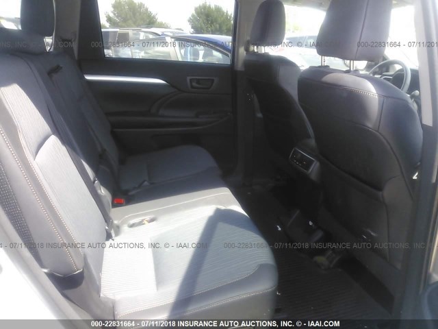 5TDBKRFH6GS253948 - 2016 TOYOTA HIGHLANDER LE/LE PLUS SILVER photo 8