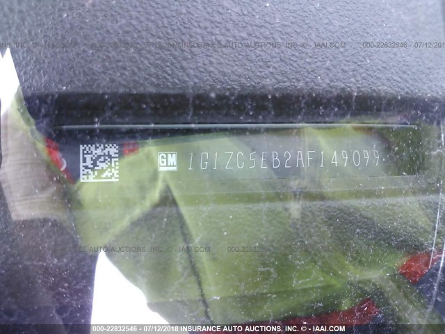 1G1ZC5EB2AF149099 - 2010 CHEVROLET MALIBU 1LT WHITE photo 9