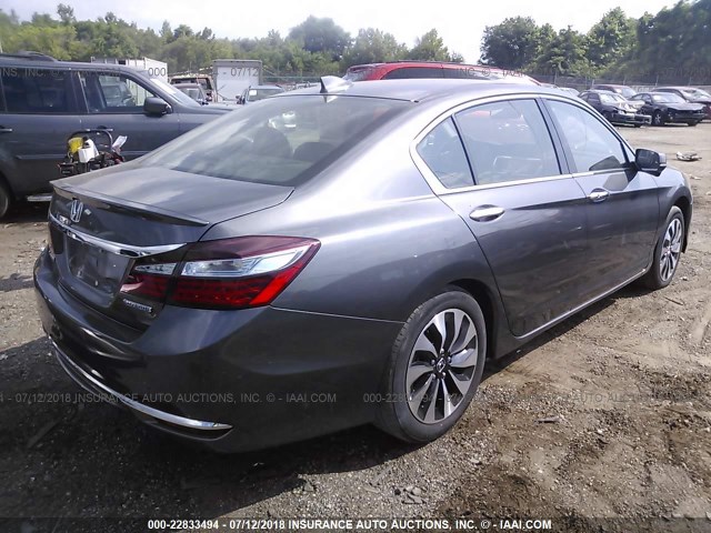 JHMCR6F53HC001466 - 2017 HONDA ACCORD HYBRID/EXL GRAY photo 4