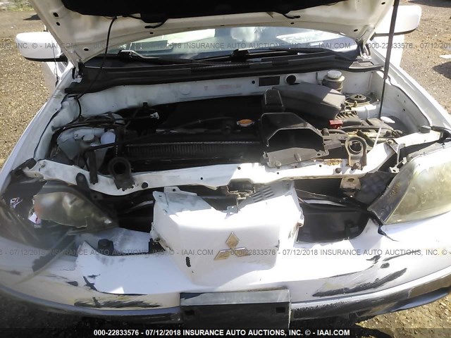 JA4LZ41F74U031378 - 2004 MITSUBISHI OUTLANDER XLS WHITE photo 10