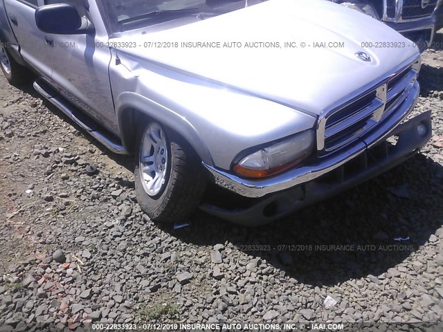 1D7HG48NX3S103303 - 2003 DODGE DAKOTA QUAD SLT SILVER photo 6