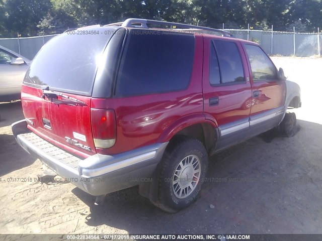 1GKDT13W6V2527040 - 1997 GMC JIMMY RED photo 4