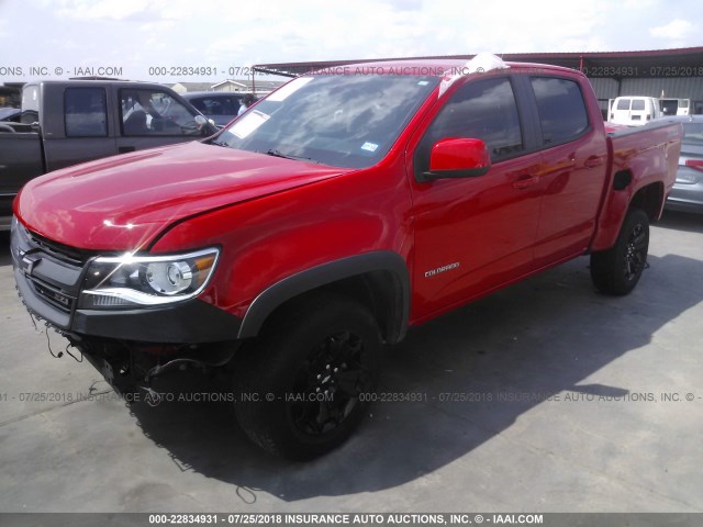 1GCGTDE33G1175329 - 2016 CHEVROLET COLORADO Z71 RED photo 2