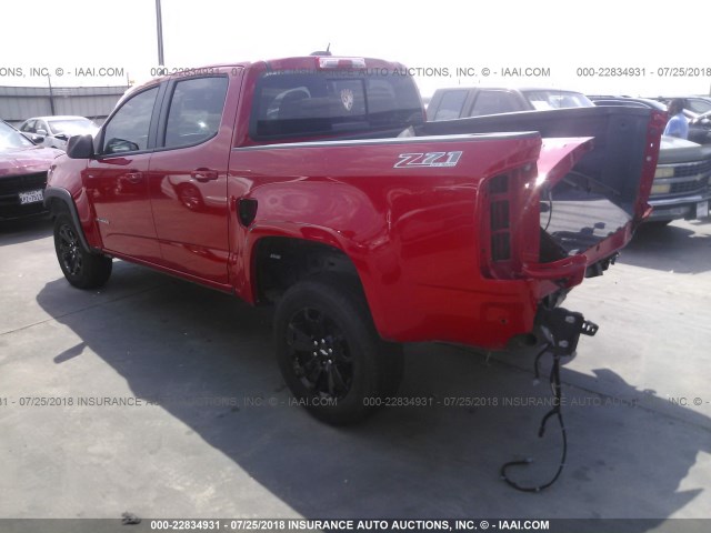 1GCGTDE33G1175329 - 2016 CHEVROLET COLORADO Z71 RED photo 3