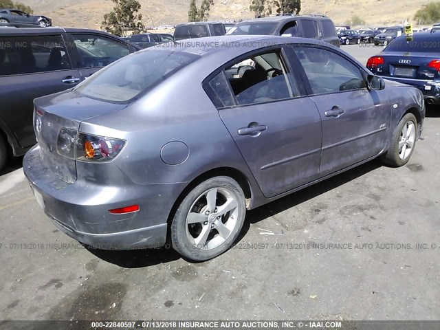 JM1BK124761489752 - 2006 MAZDA 3 S GRAY photo 4