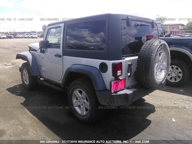 1J4AA2D10BL573718 - 2011 JEEP WRANGLER SPORT SILVER photo 3