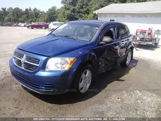 1B3HB48C69D209348 - 2009 DODGE CALIBER SXT BLUE photo 2