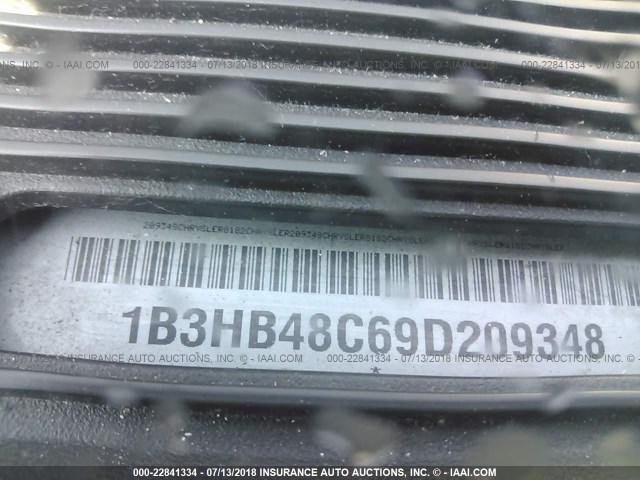 1B3HB48C69D209348 - 2009 DODGE CALIBER SXT BLUE photo 9