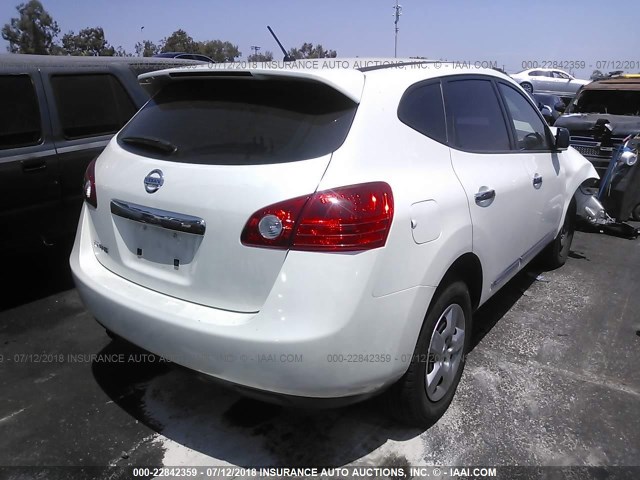 JN8AS5MTXBW180768 - 2011 NISSAN ROGUE S/SV/KROM WHITE photo 4