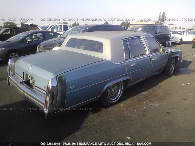 1G6DW51Y0JR753187 - 1988 CADILLAC BROUGHAM BLUE photo 4