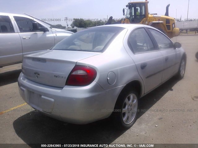 1B3ES26C64D619229 - 2004 DODGE NEON SE SILVER photo 4