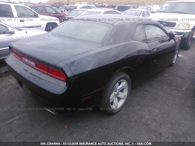 2C3CDYAG5DH673108 - 2013 DODGE CHALLENGER SXT BLACK photo 4