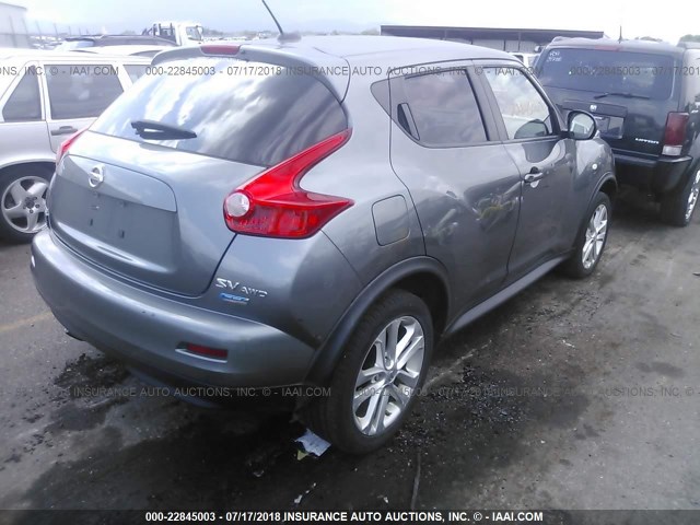 JN8AF5MV8CT126796 - 2012 NISSAN JUKE S/SV/SL GRAY photo 4