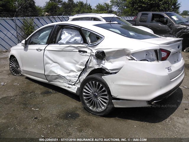 3FA6P0K95FR211811 - 2015 FORD FUSION TITANIUM WHITE photo 3