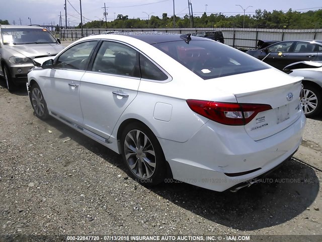 5NPE34AB0FH134507 - 2015 HYUNDAI SONATA SPORT/LIMITED WHITE photo 3