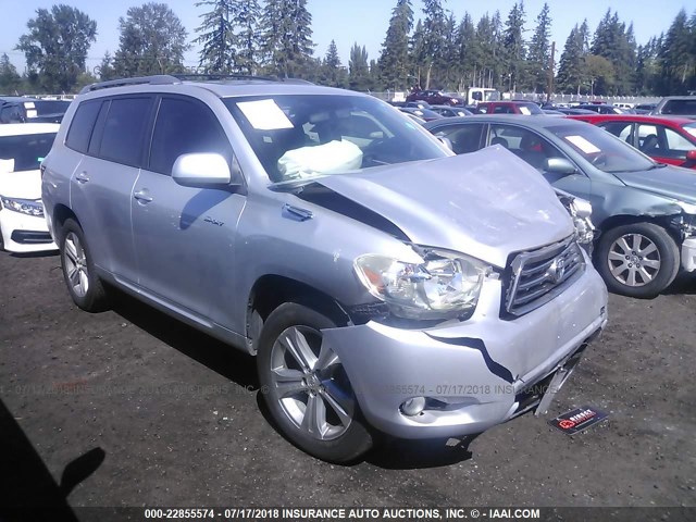 JTEDS43A382064990 - 2008 TOYOTA HIGHLANDER SPORT SILVER photo 1