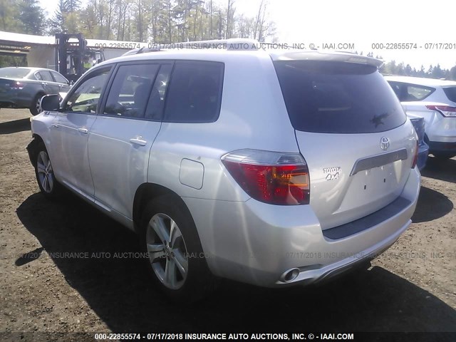 JTEDS43A382064990 - 2008 TOYOTA HIGHLANDER SPORT SILVER photo 3