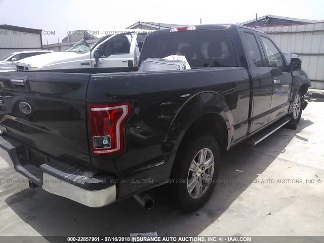 1FTEX1CP3FFB82590 - 2015 FORD F150 SUPER CAB BLACK photo 4