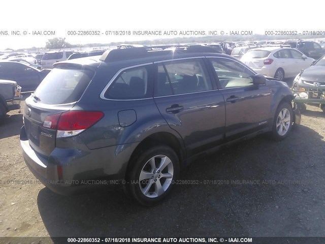 4S4BRCAC7E3313847 - 2014 SUBARU OUTBACK 2.5I GRAY photo 4