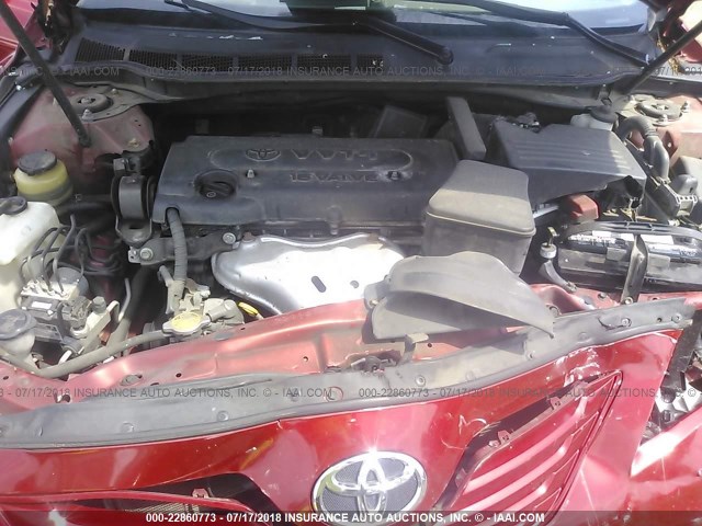 4T4BE46K99R123555 - 2009 TOYOTA CAMRY SE/LE/XLE RED photo 10