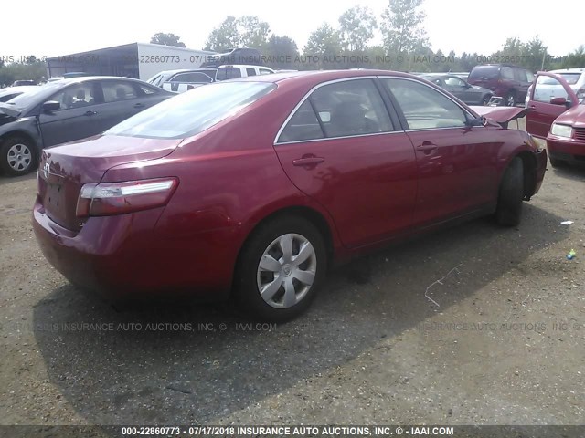 4T4BE46K99R123555 - 2009 TOYOTA CAMRY SE/LE/XLE RED photo 4