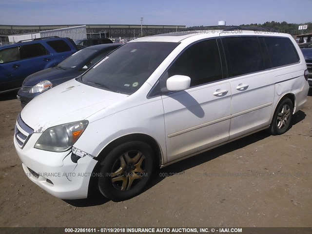 5FNRL38685B007361 - 2005 HONDA ODYSSEY EXL WHITE photo 2