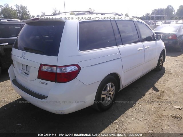 5FNRL38685B007361 - 2005 HONDA ODYSSEY EXL WHITE photo 4