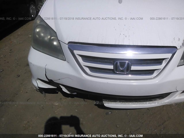 5FNRL38685B007361 - 2005 HONDA ODYSSEY EXL WHITE photo 6