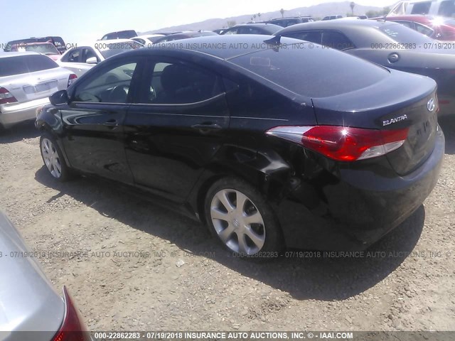 KMHDH4AE5DU622339 - 2013 HYUNDAI ELANTRA GLS/LIMITED BLACK photo 3