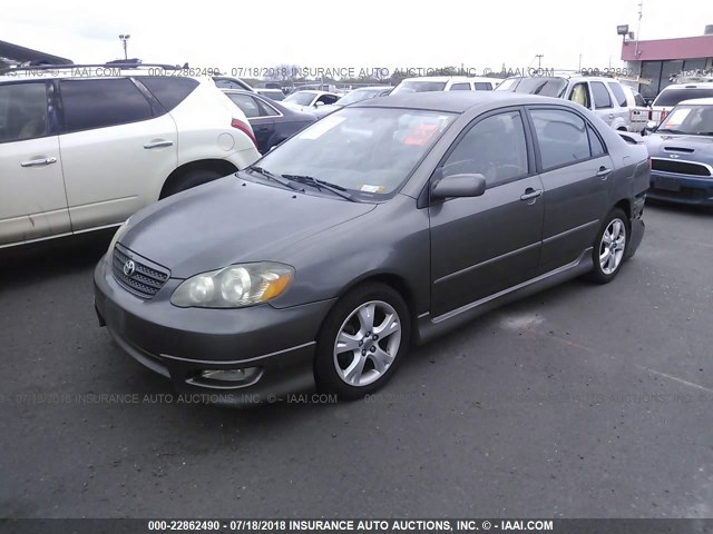 2T1BY32E65C348331 - 2005 TOYOTA COROLLA XRS GRAY photo 2