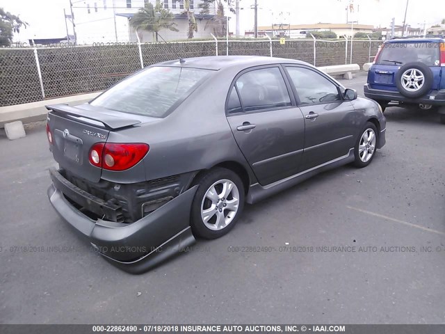 2T1BY32E65C348331 - 2005 TOYOTA COROLLA XRS GRAY photo 4